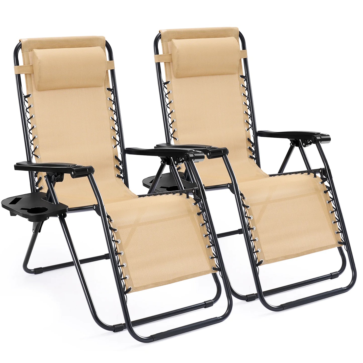 JHK Portable Zero Gravity Recliner Chairs Set Of 2 Outdoor