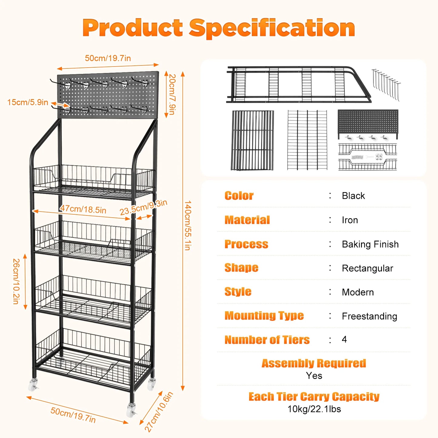 Bymaocar 4 Tier Wheel Display Rack For Retail Storage