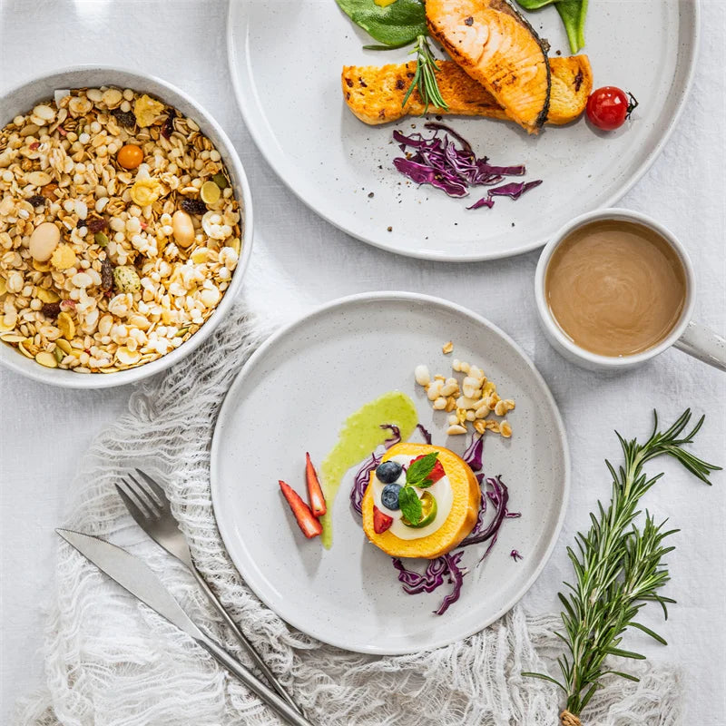 Ceramic Stoneware Dinnerware Set Plates Bowls Mugs