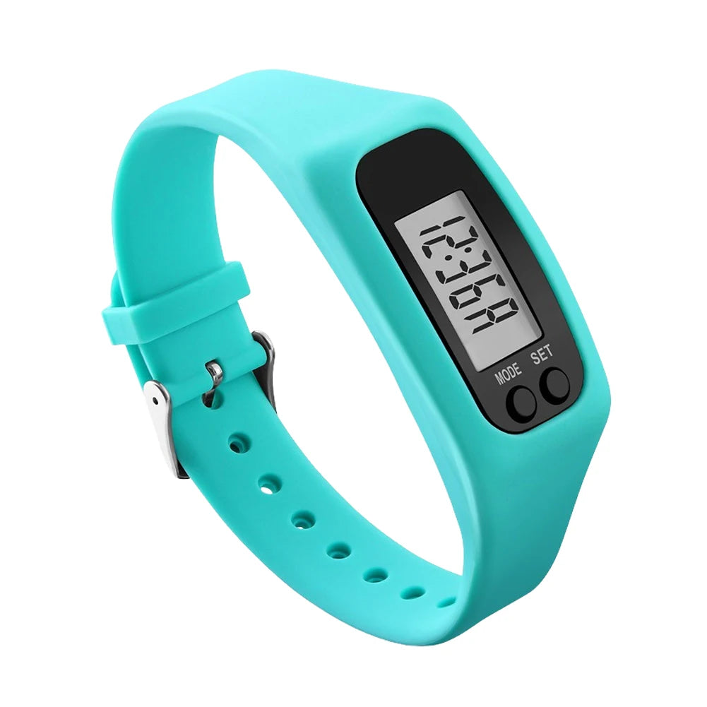 LED Pedometer Bracelet With 12 Hour 24H Time Display
