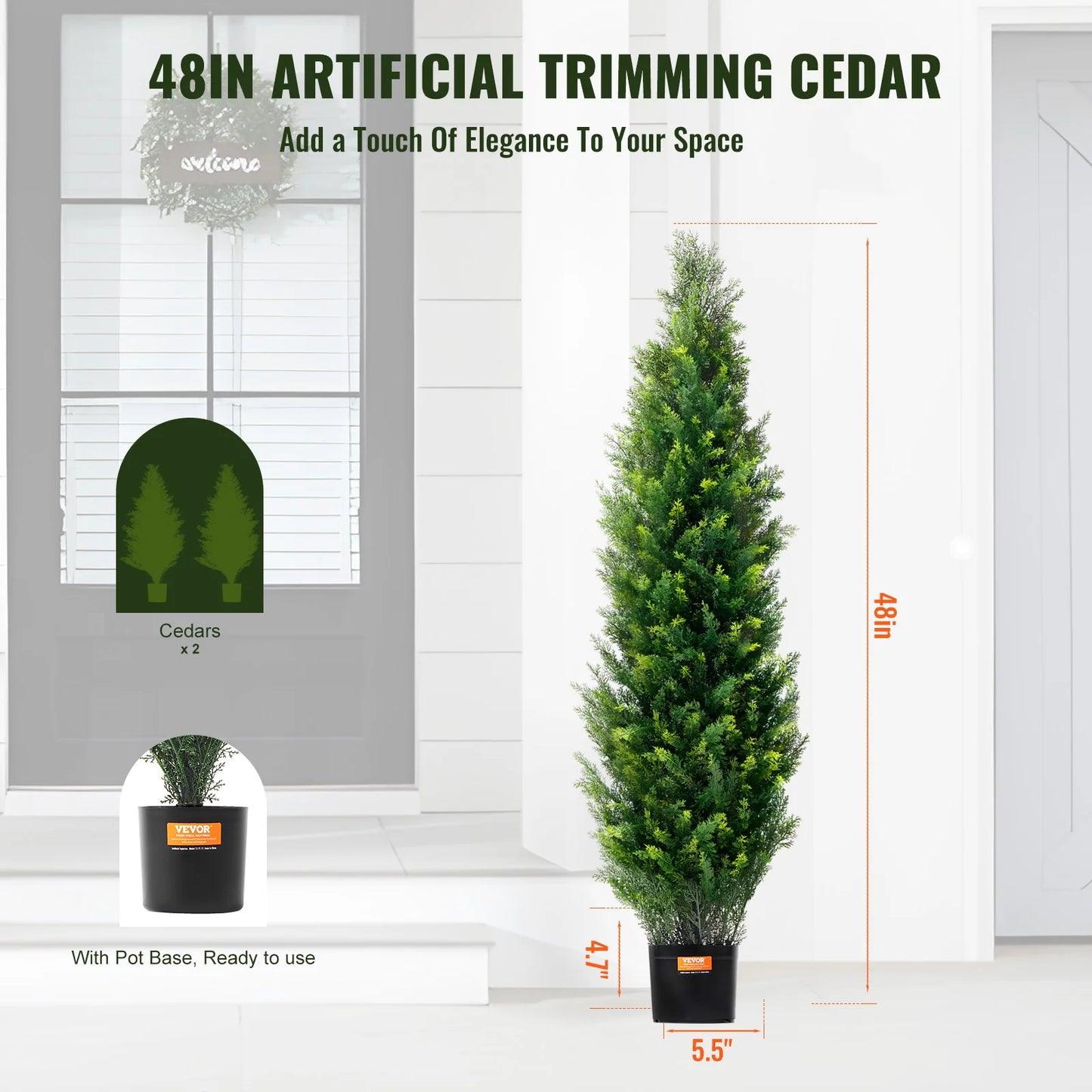 SucceBuy Cedar Topiary Tree Artificial Outdoor Home Decor