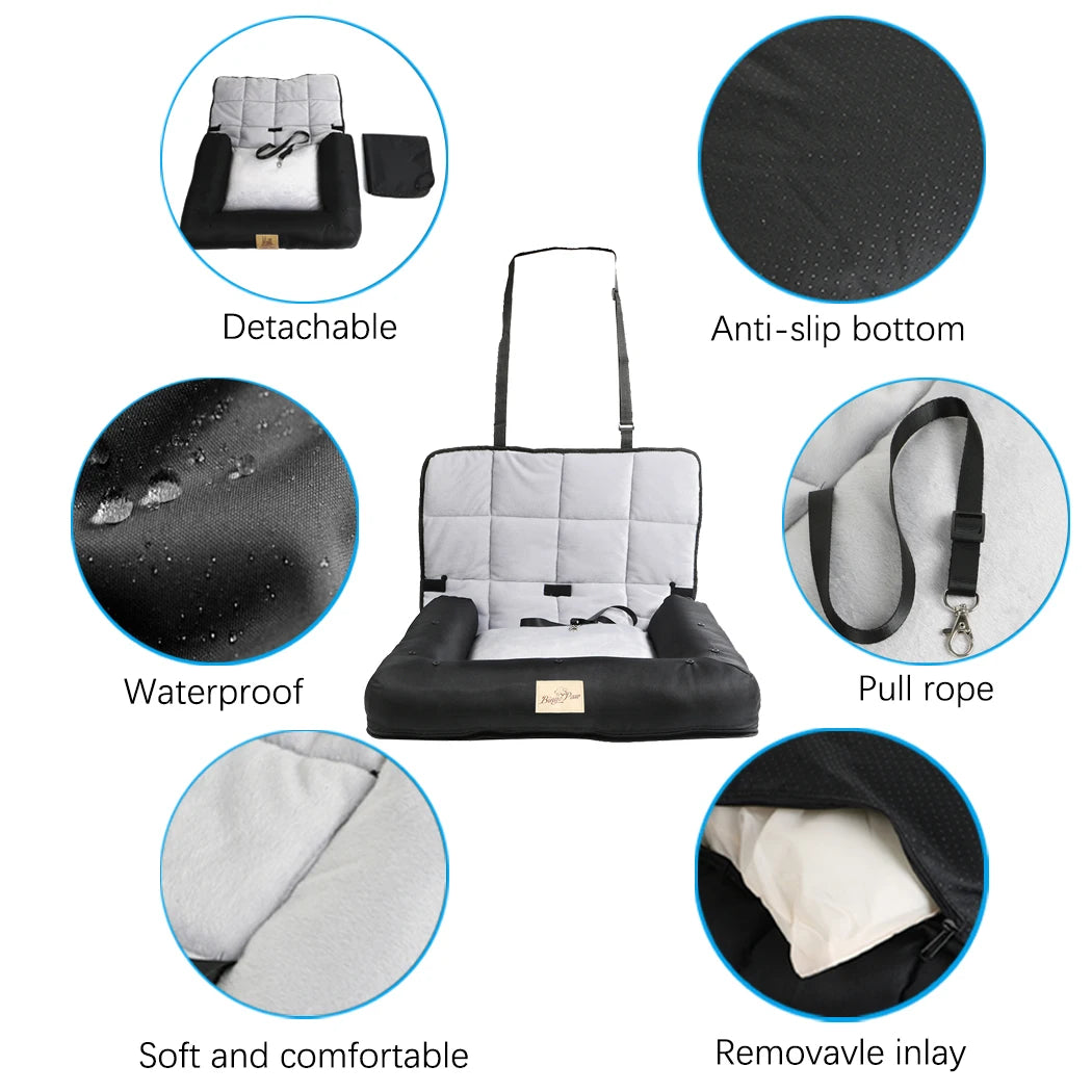 BINGOPAW Car Seat Bed For Dogs Waterproof Cushion Pad Cover