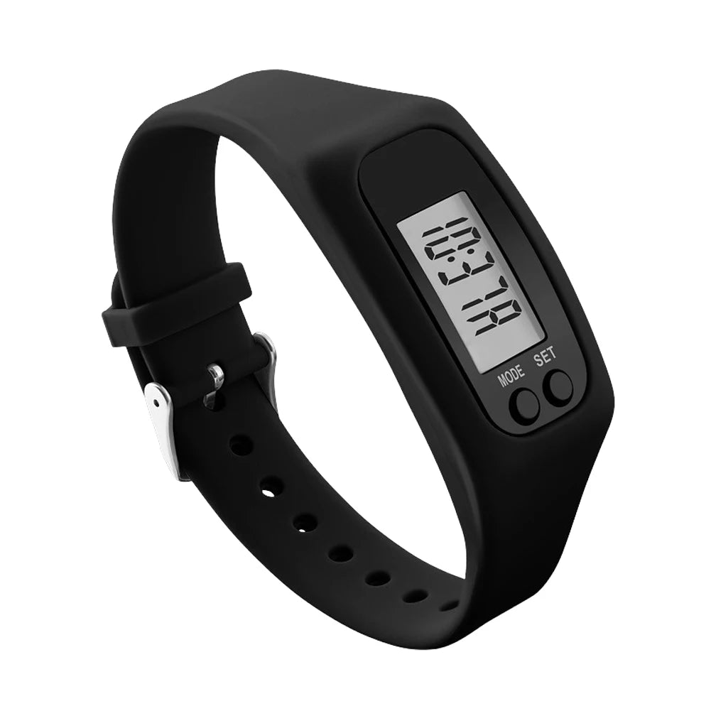 LED Pedometer Bracelet With 12 Hour 24H Time Display