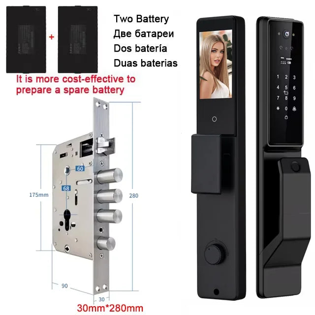 YKESDL Alexa Voice Control Smart Door Lock With Camera 3D Face Recognition