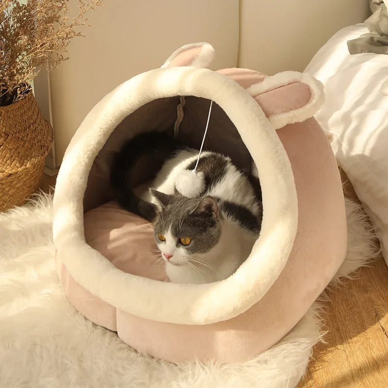 Cartoon Cat Bed Foldable Washable Pet Bed for Cats