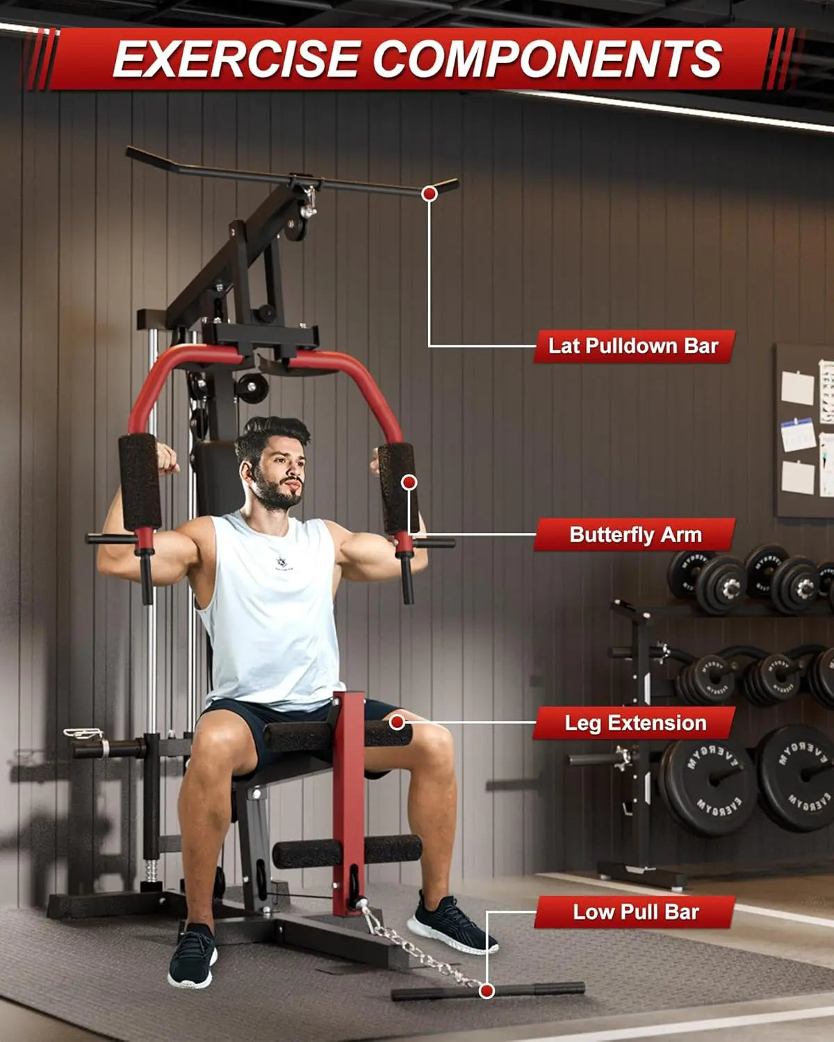 HiMISS All In One Home Gym Machine With Chest Press
