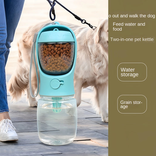 Portable Pet Water Bottle With Food Storage For Dogs