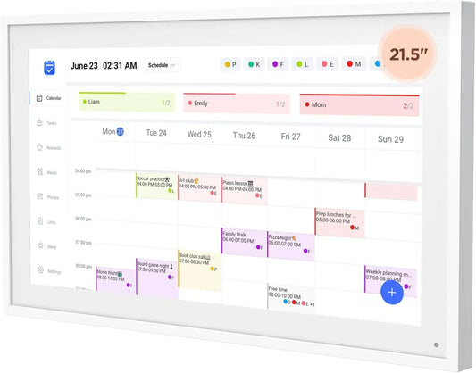 Smart Digital Calendar Wall Display For Family Meal Planner