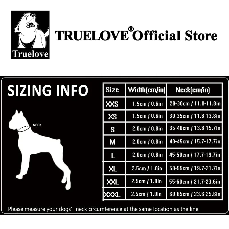 TRUELOVE Adjustable Nylon Dog Collar With Padded Reflective