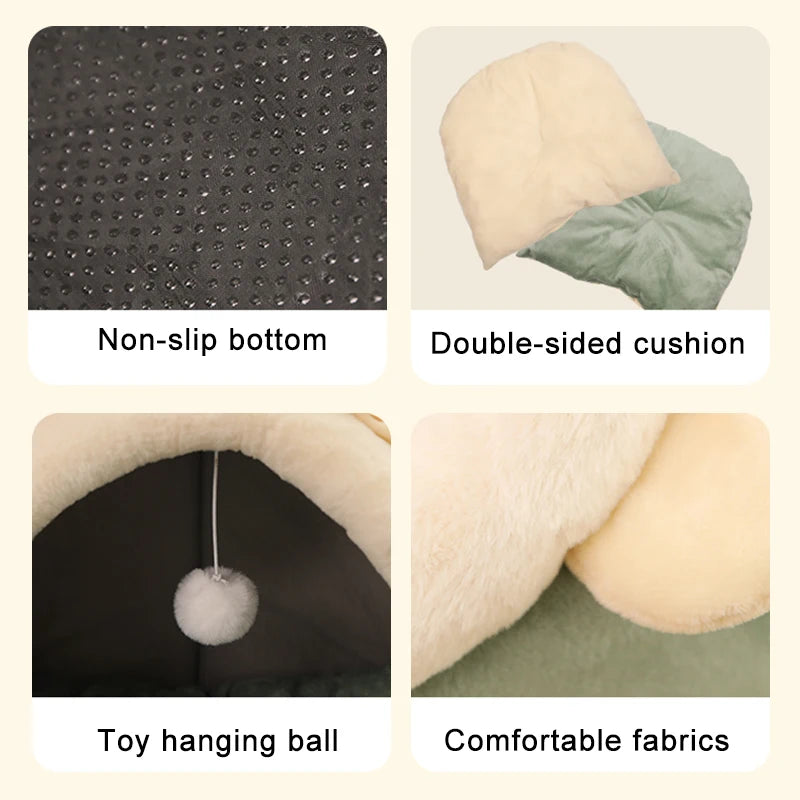 Cartoon Cat Bed Foldable Washable Pet Bed for Cats