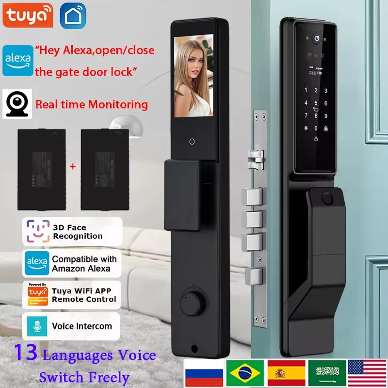 YKESDL Alexa Voice Control Smart Door Lock With Camera 3D Face Recognition