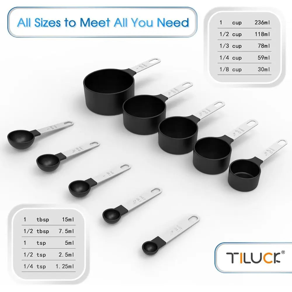 Measuring Cups and Spoons Set With Stainless Steel Handles