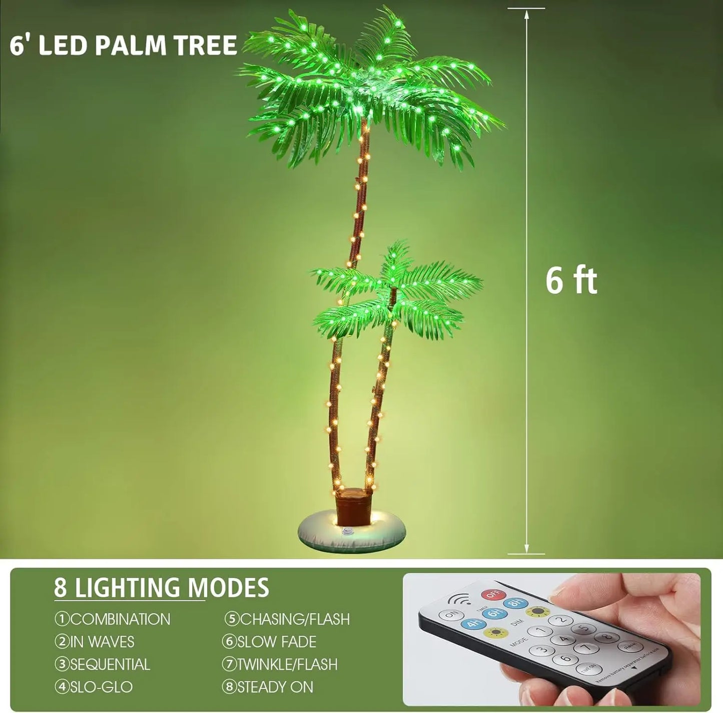 Solar Powered LED Tree Lights for Outdoor Pool Deck Decor
