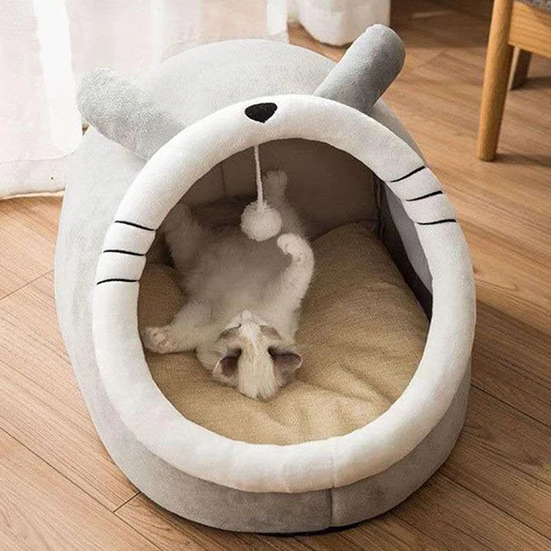 Cartoon Cat Bed Foldable Washable Pet Bed for Cats