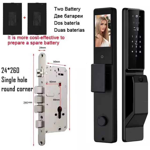 YKESDL Alexa Voice Control Smart Door Lock With Camera 3D Face Recognition