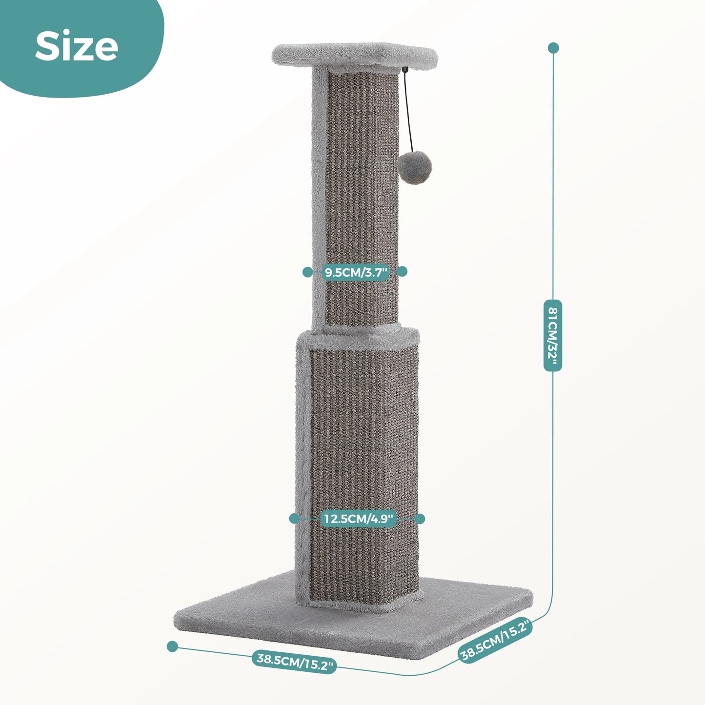PAWZ Road Indoor Cat Scratching Post With Sisal Ball Toy