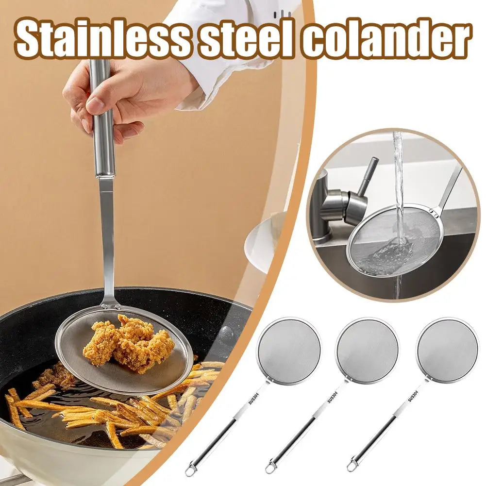 Fat Skimmer Spoon Fine Mesh Strainer For Frying Oil Removal