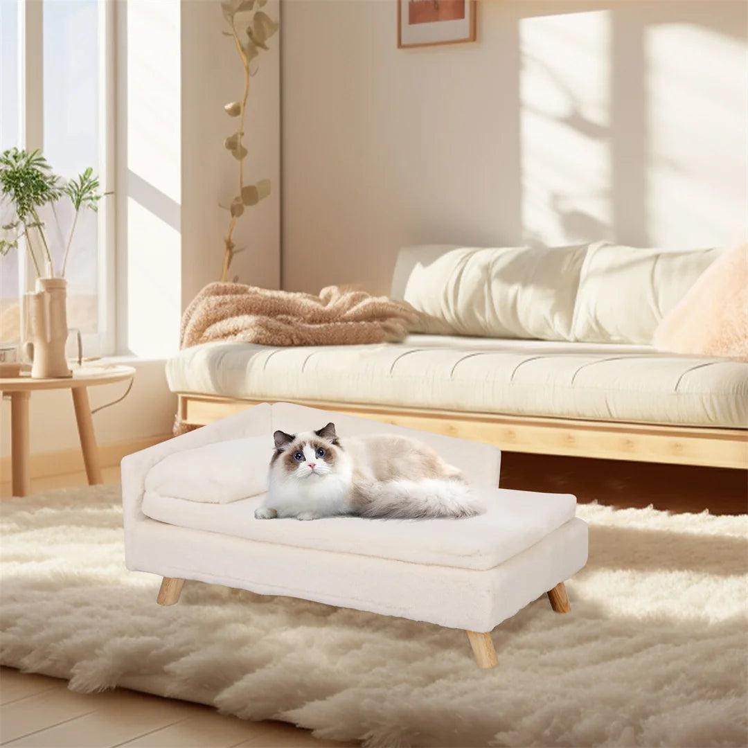 BINGOPAW L Shaped Dog Sofa Bed Cushion with Wooden Legs