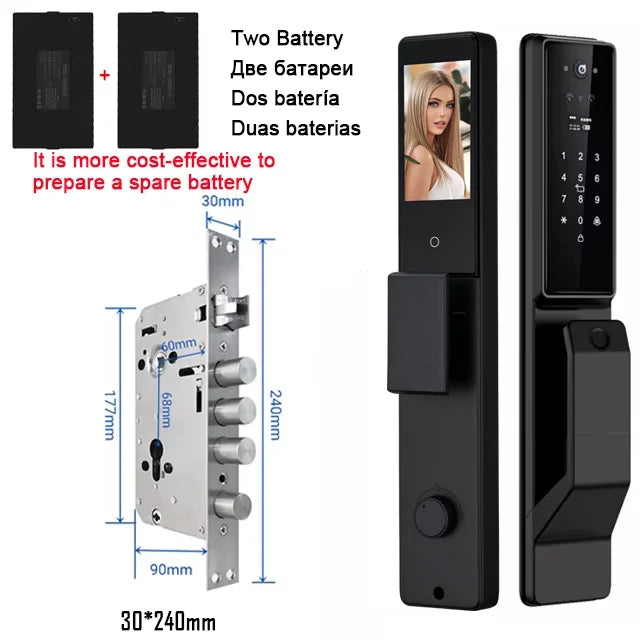 YKESDL Alexa Voice Control Smart Door Lock With Camera 3D Face Recognition