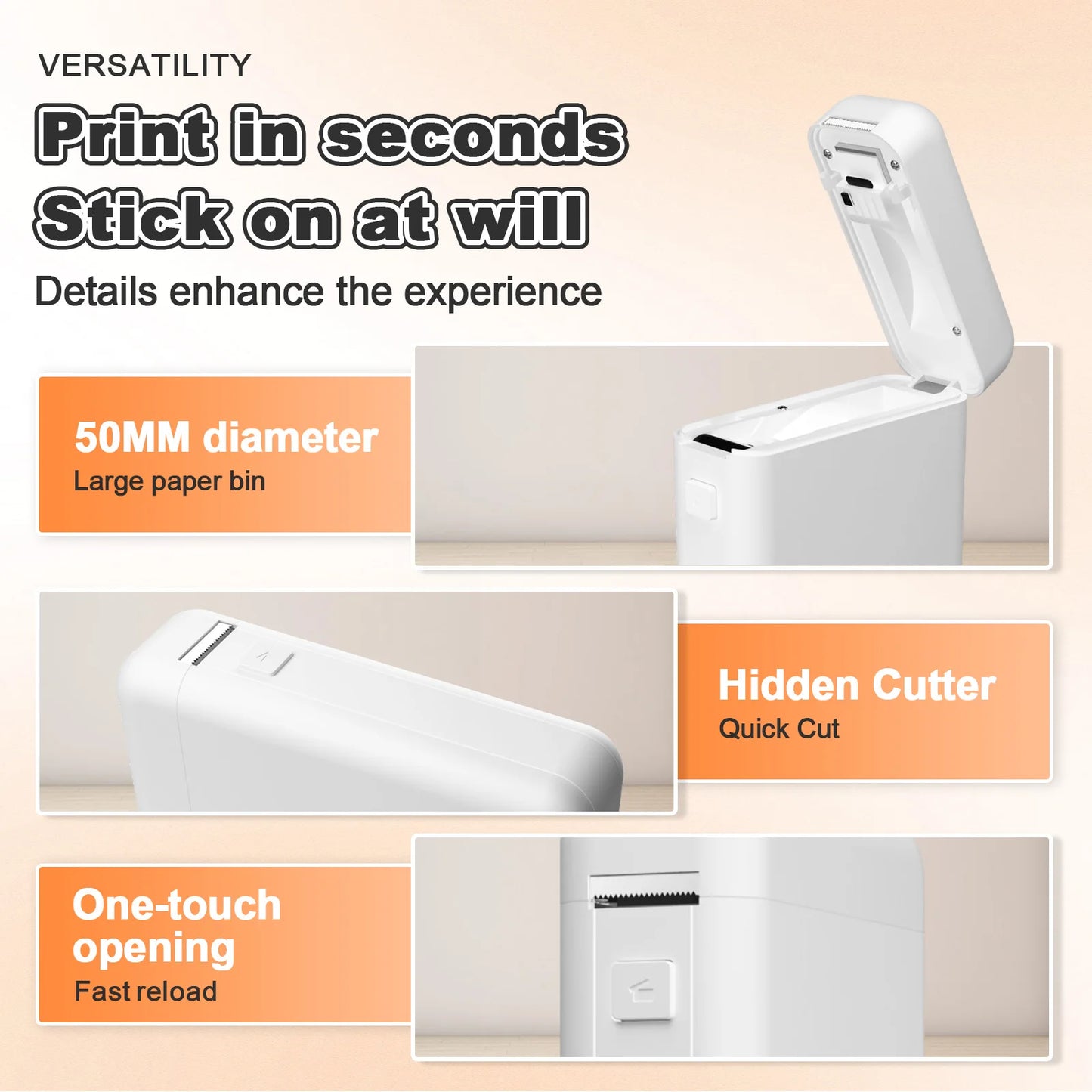 TakeYou Mini Portable Bluetooth Thermal Label Printer For Home Office