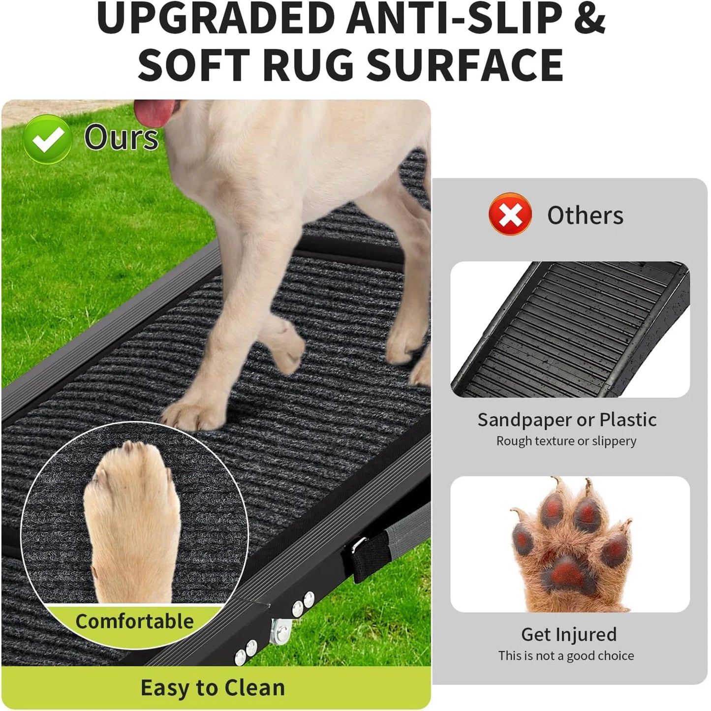 HiMISS Upgraded Car Dog Ramp Folding Non Slip Surface