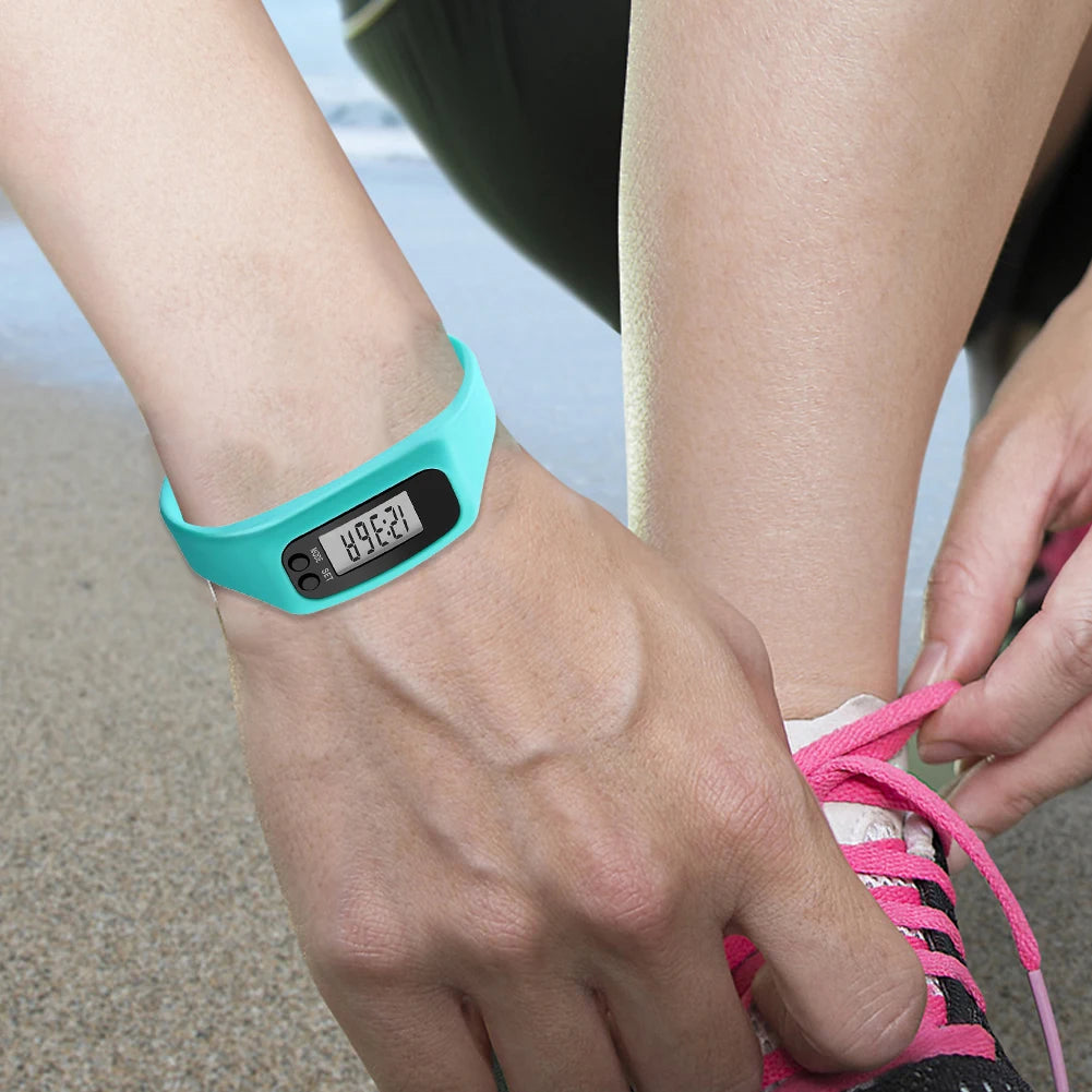 LED Pedometer Bracelet With 12 Hour 24H Time Display