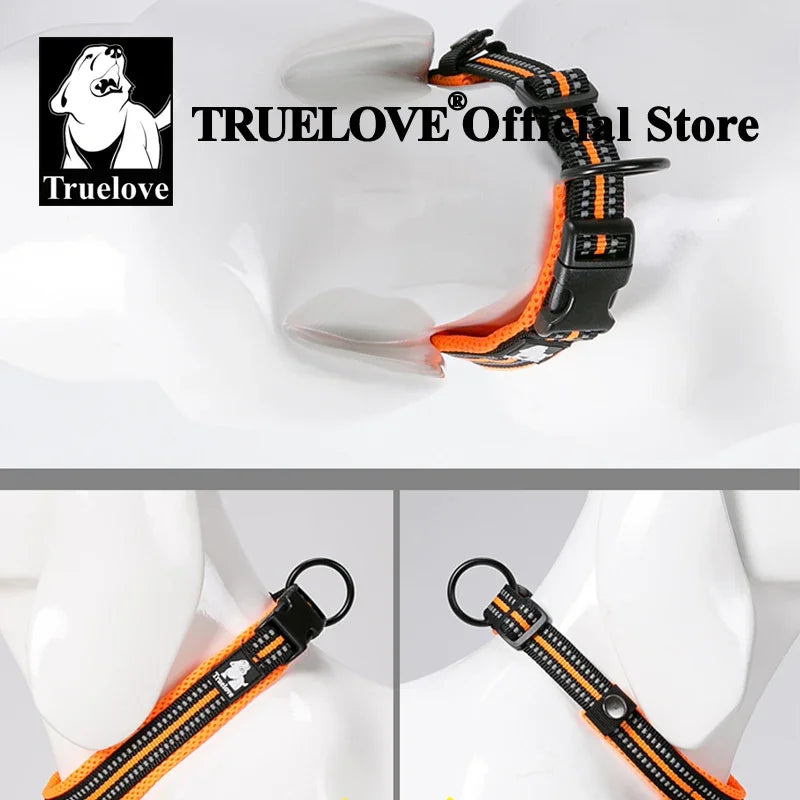 TRUELOVE Adjustable Nylon Dog Collar With Padded Reflective