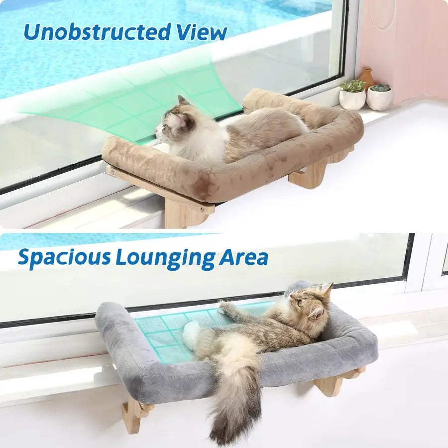XMSJ Cat Window Perch With Bolster Orthopedic Hammock