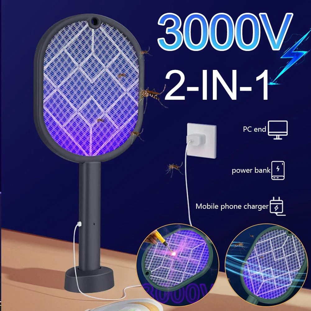 Shunmaii Electric Mosquito Killer 2 In 1 Fly Swatter Trap USB