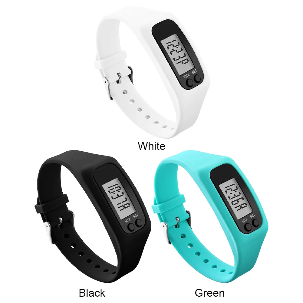 LED Pedometer Bracelet With 12 Hour 24H Time Display