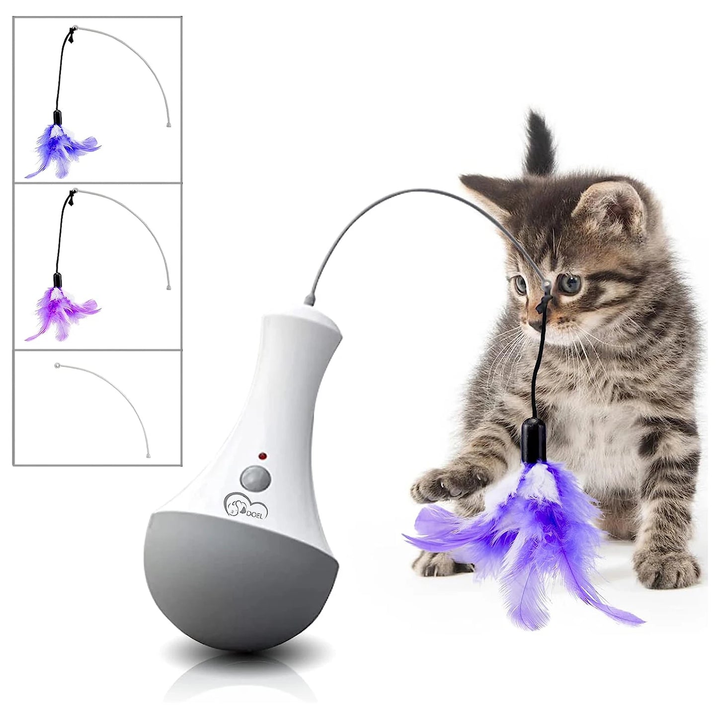 Cat Interactive Feather Toy Teaser With 360 Degree Rotation