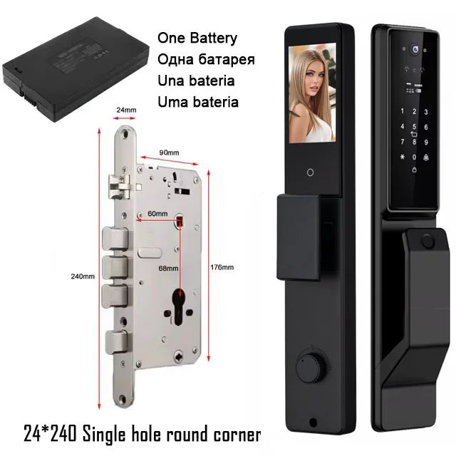 YKESDL Alexa Voice Control Smart Door Lock With Camera 3D Face Recognition