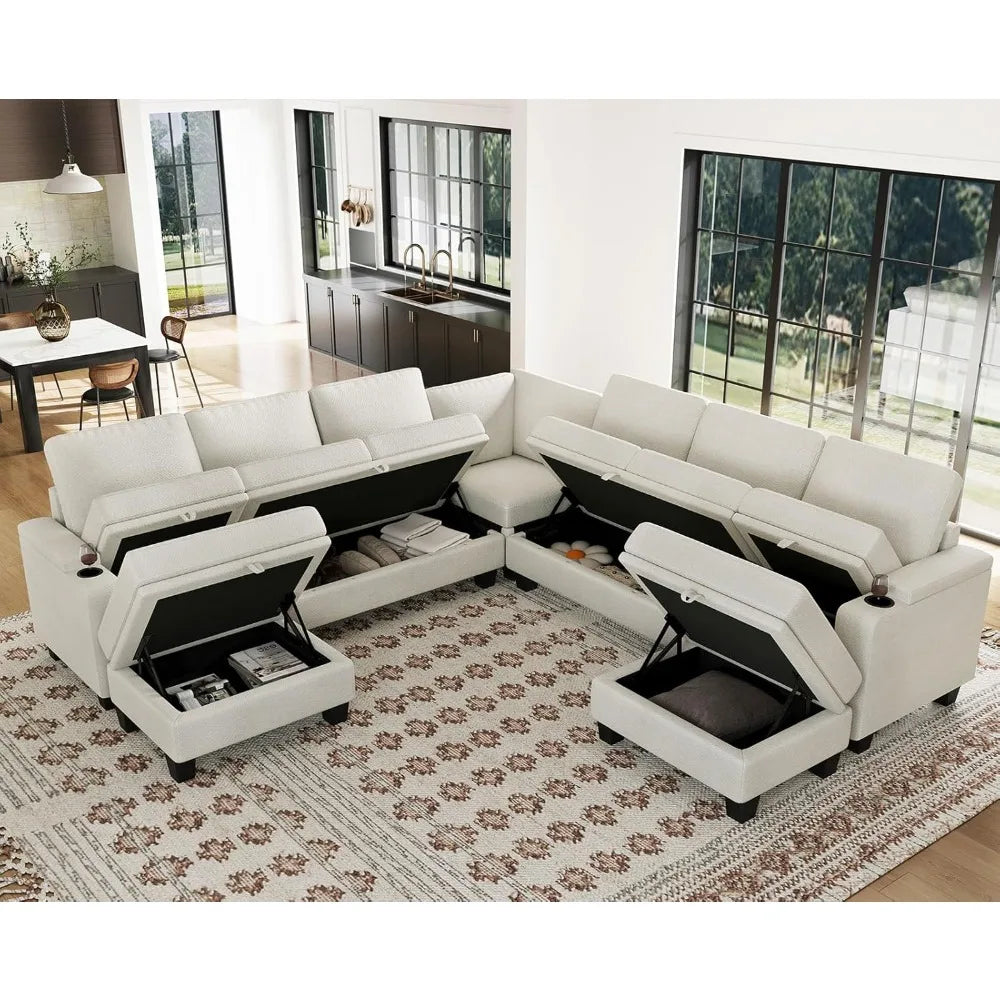 Modular Sectional Sofa With Storage U Shape Corner Couch
