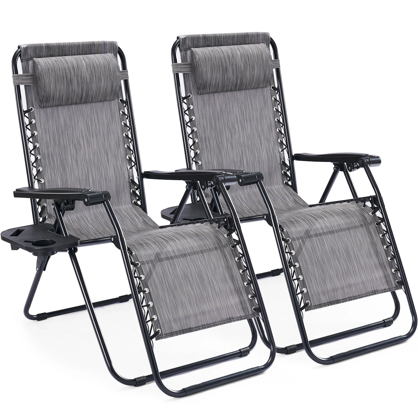JHK Portable Zero Gravity Recliner Chairs Set Of 2 Outdoor