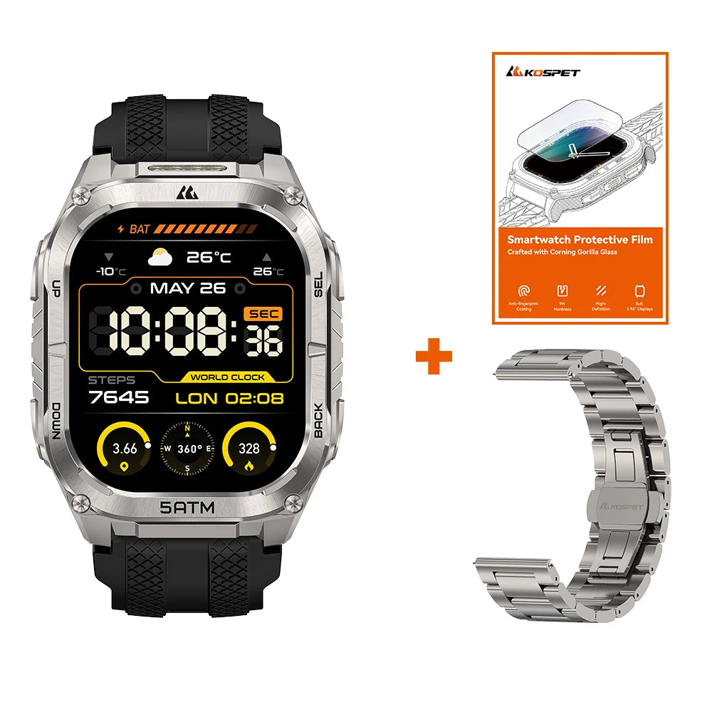 Kospe Tank M4C Rugged Smartwatch With GPS And Flashlight