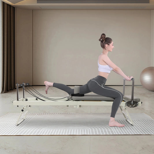 Foldable Pilates Reformer Machine 120kg Capacity For Home Fitness