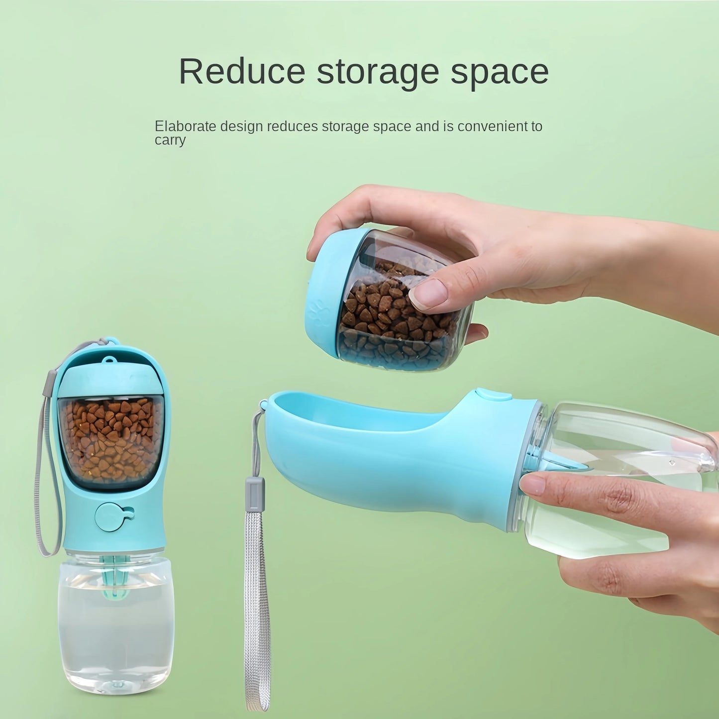 Portable Pet Water Bottle With Food Storage For Dogs