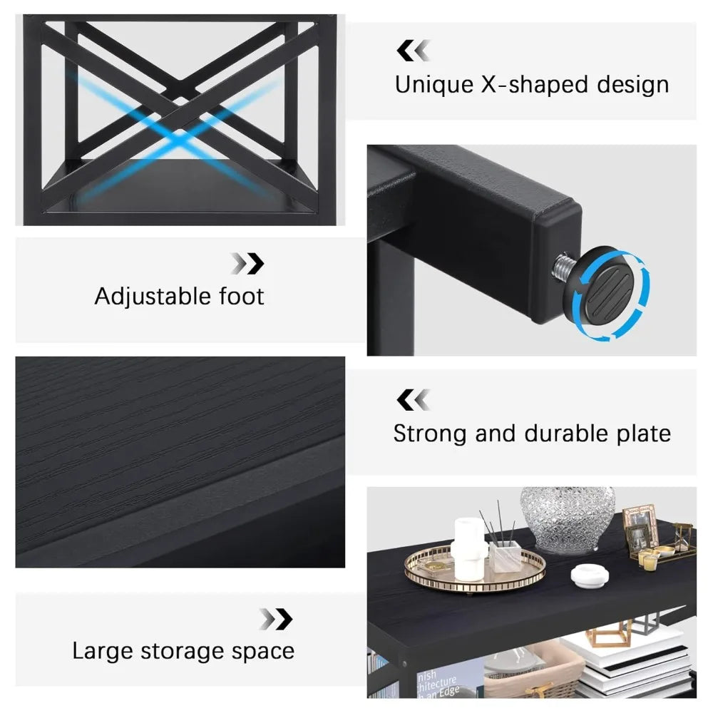 Industrial X-Design Coffee Table Set Of 3 For Living Room