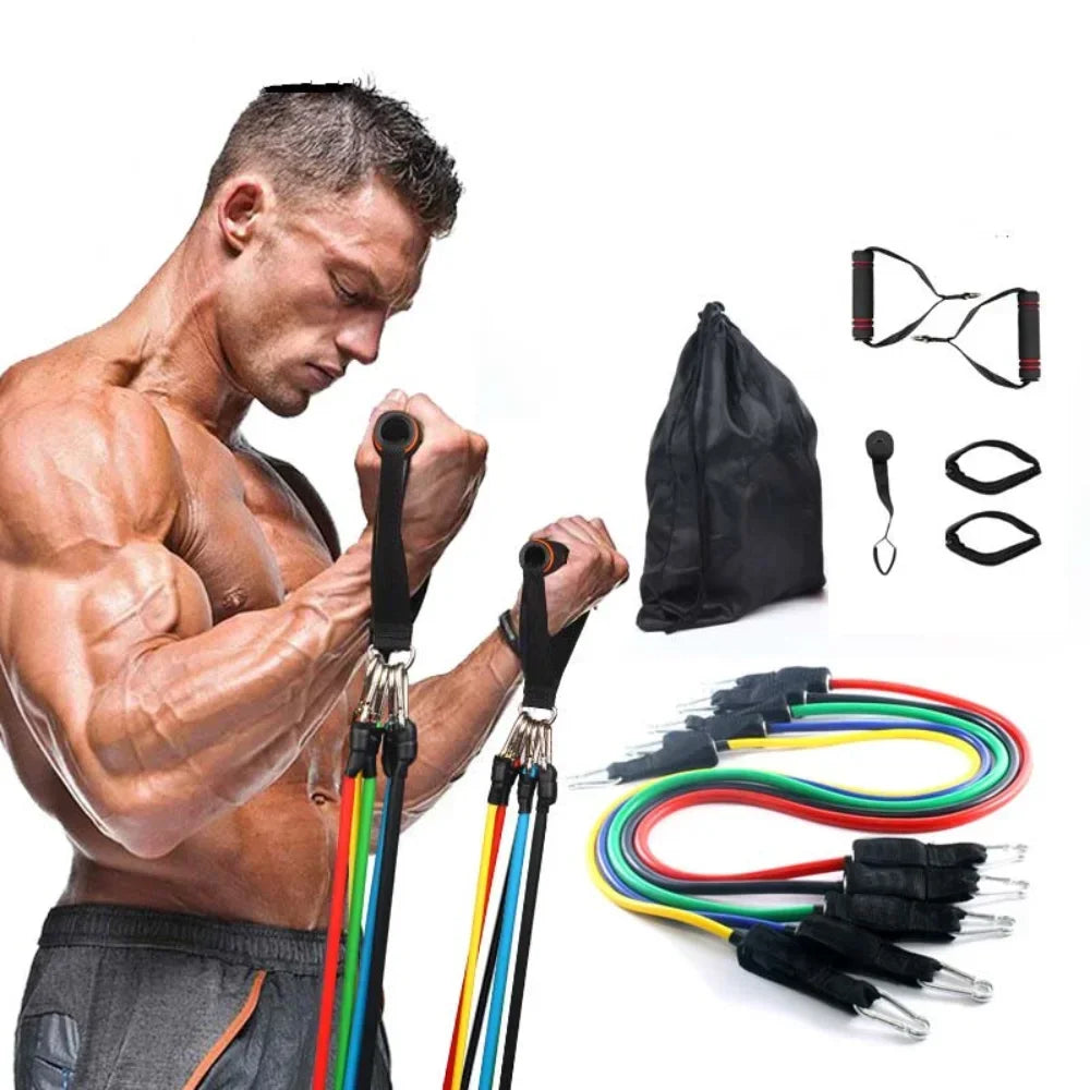 Multifunction Fitness Tension Rope 11-Piece Set for Full Body Training