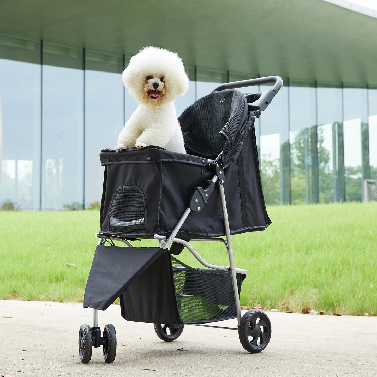 Foldable Pet Stroller Three Wheel for Small Dogs and Cats