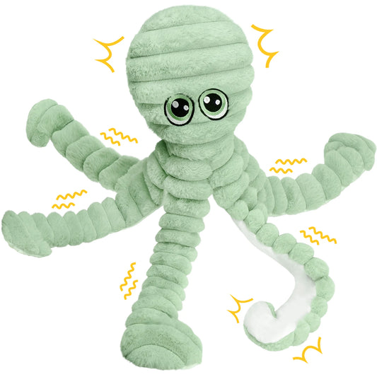 Octopus Design Squeaky Plush Dog Toy Interactive Chew For Dogs