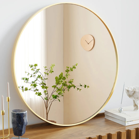 JHK Round Vanity Mirror Wall Mount Framed Living Room
