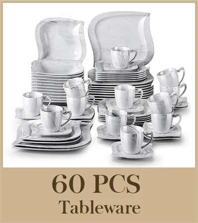 MALACASA Porcelain Dinnerware Set For 6 And 12 Service