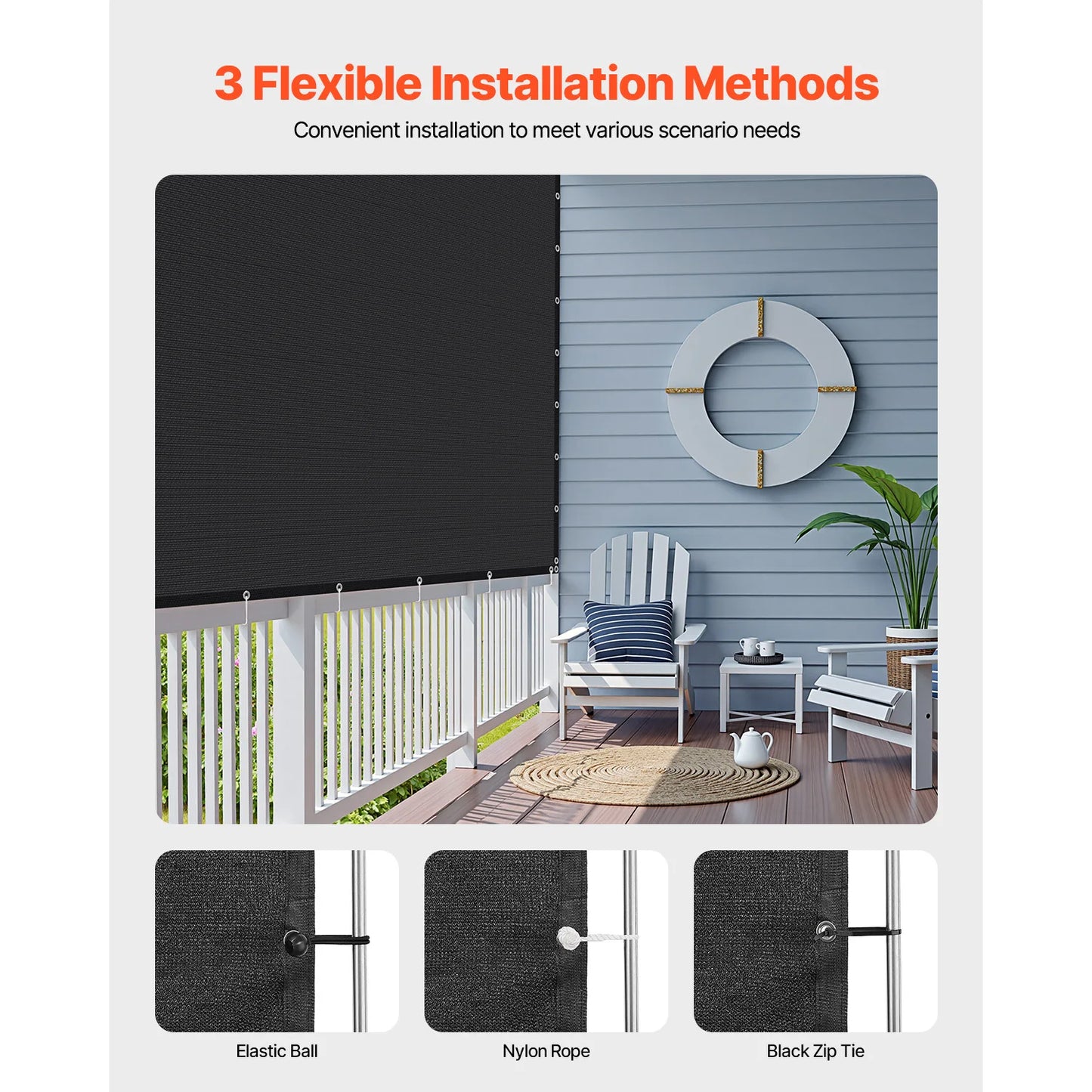 SucceBuy 140 GSM HDPE Sun Shade Cloth for Outdoor Privacy