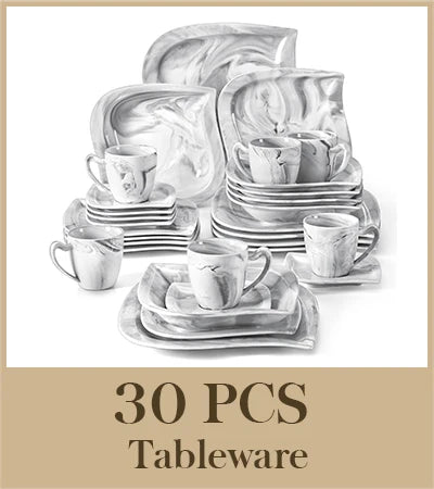 MALACASA Porcelain Dinnerware Set For 6 And 12 Service