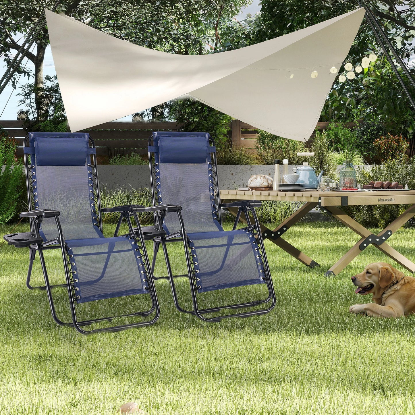 JHK Portable Zero Gravity Recliner Chairs Set Of 2 Outdoor