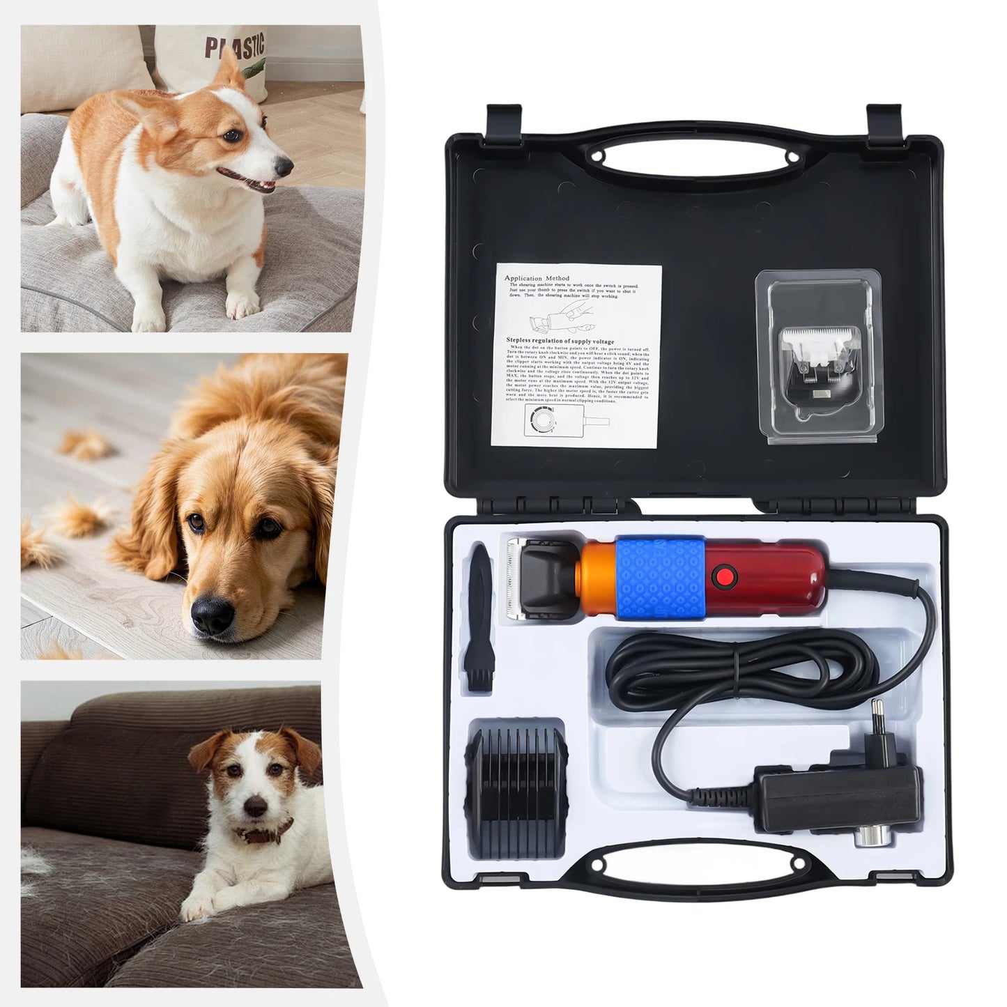Professional Dog Clipper And Cat Hair Trimmer Grooming Kit