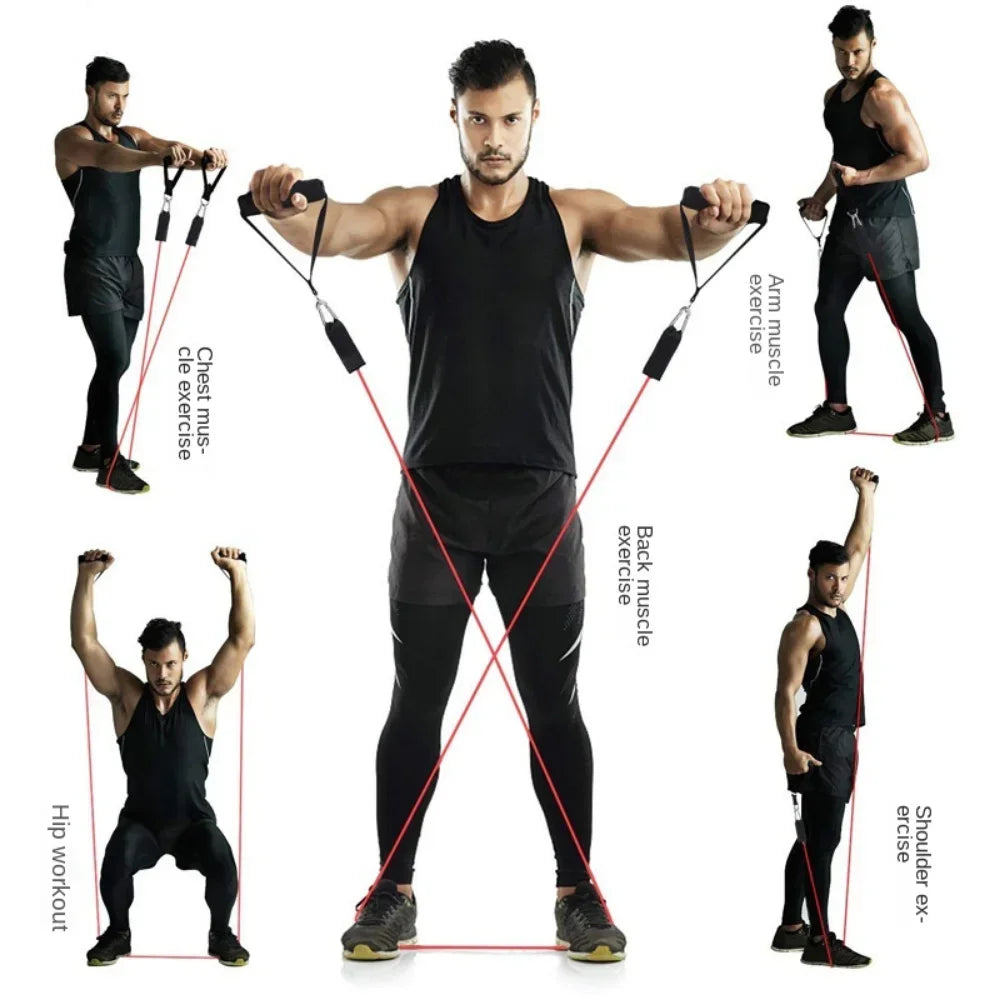 Multifunction Fitness Tension Rope 11-Piece Set for Full Body Training