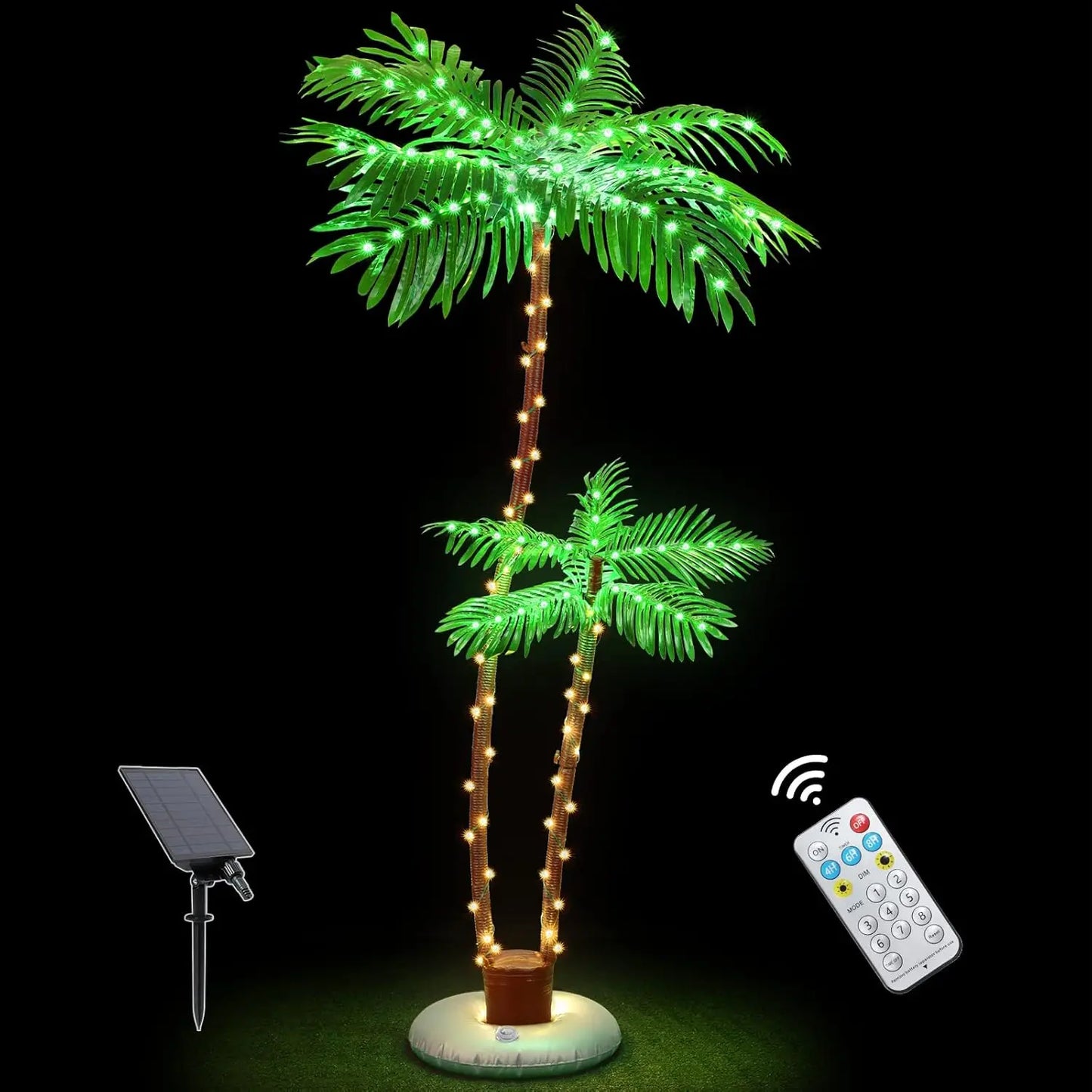 Solar Powered LED Tree Lights for Outdoor Pool Deck Decor