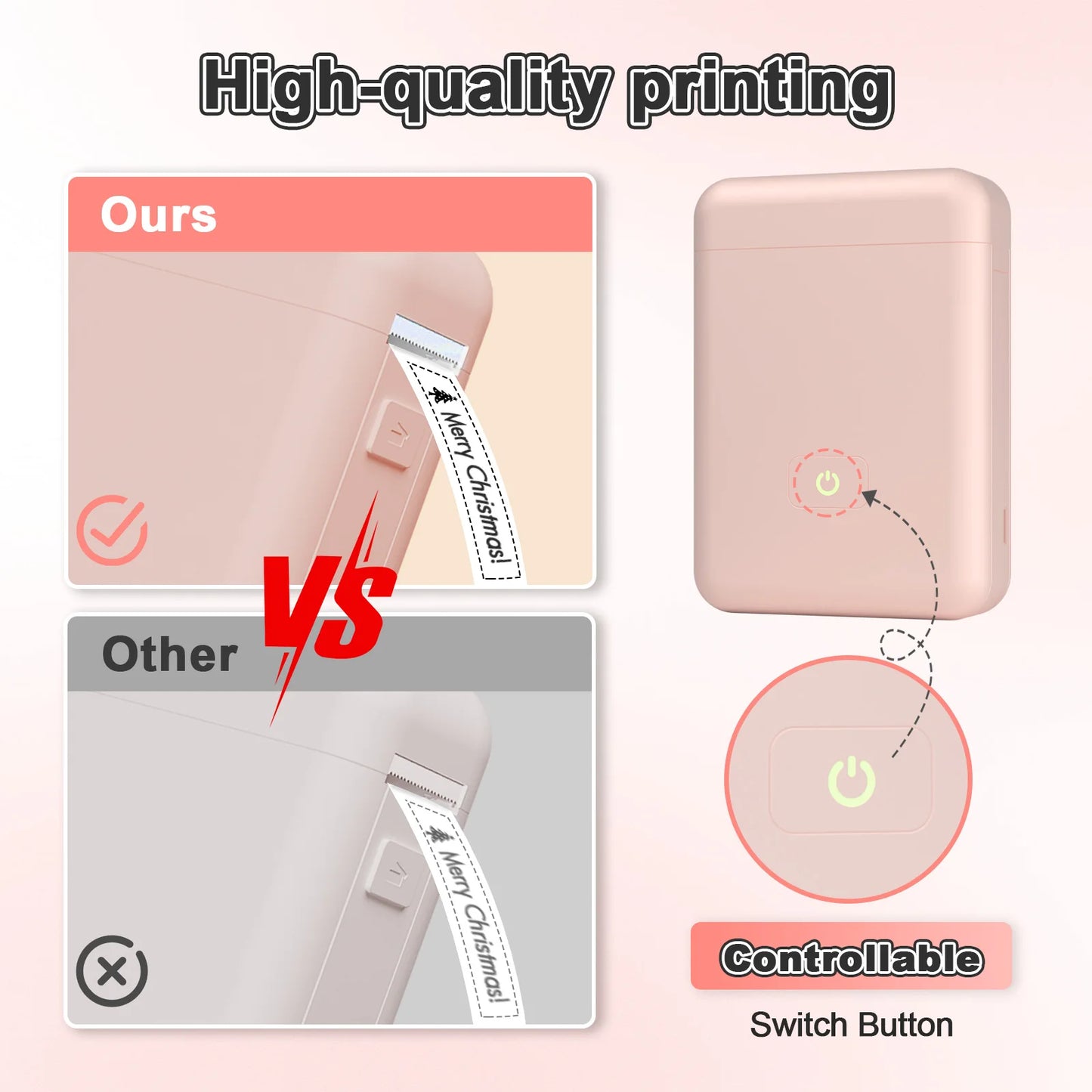 TakeYou Mini Portable Bluetooth Thermal Label Printer For Home Office